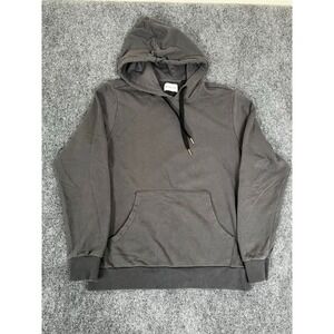 Melrose Place  Hoodie Sweatshirt Mens Gray 100% Cotton Long Sleeve Size M